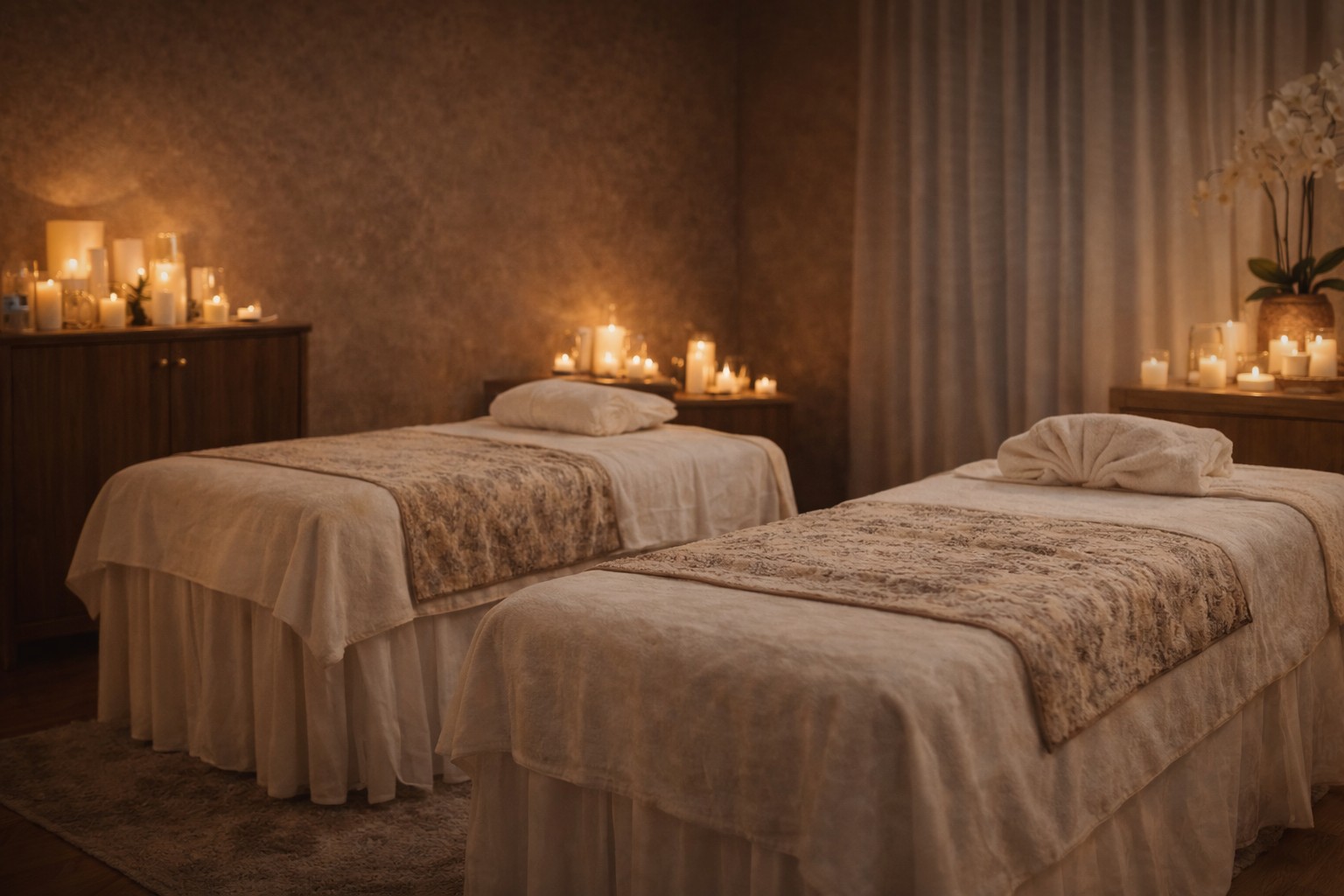 Clean massage room at Crystal Spa in Tualatin